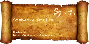 Szabadka Attila névjegykártya